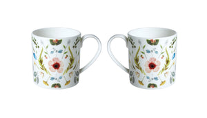 Scandinavian Floral Set of Two, Mugs