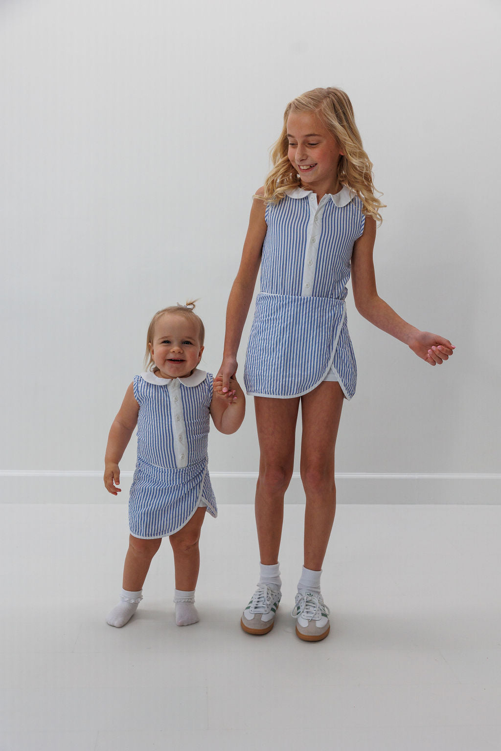 Court Dress in Seersucker Stripe