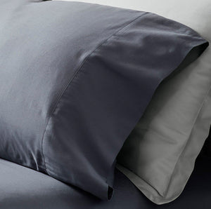 Percale Hemmed Pillowcase Set in Mineral