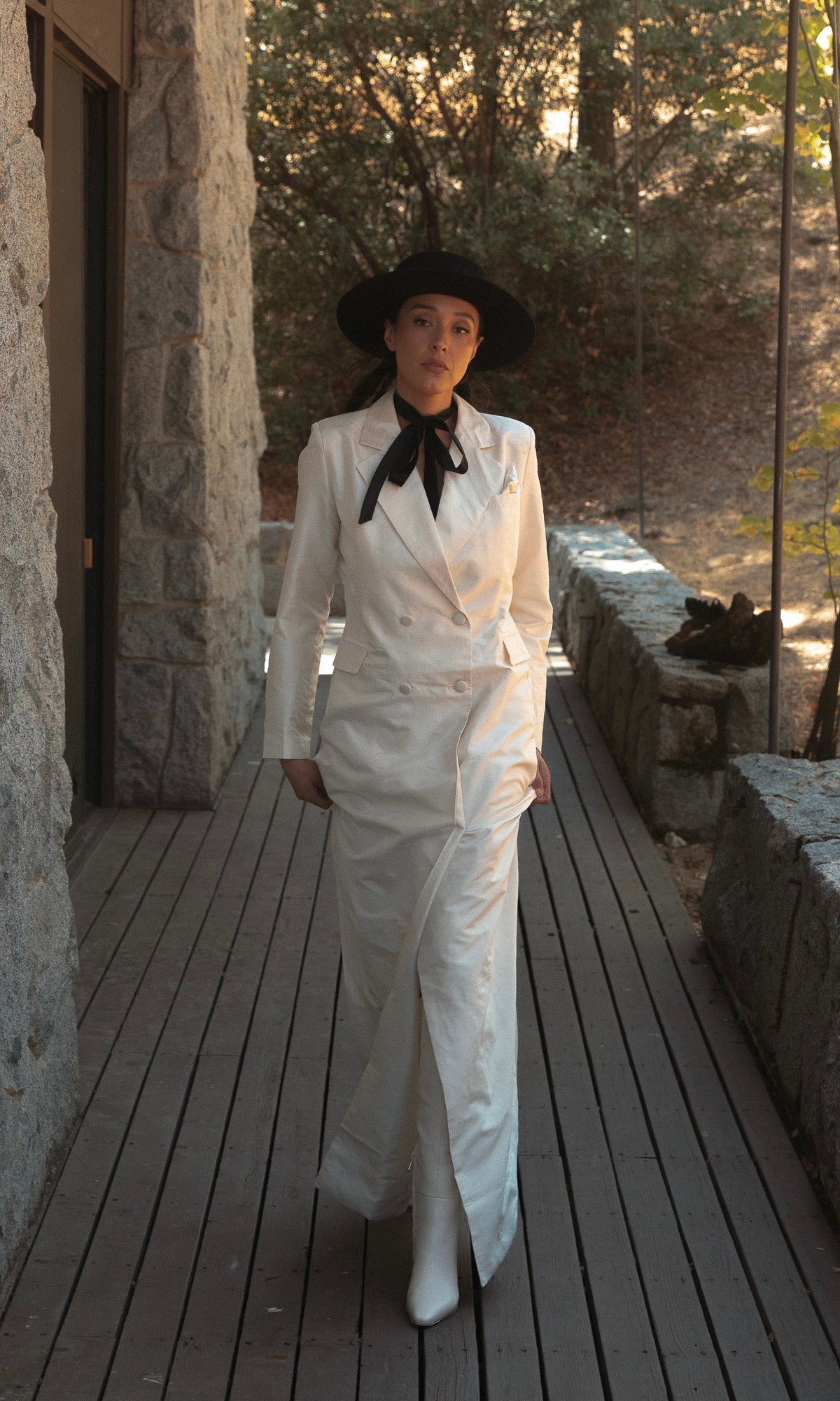 Cass Silk Bridal Tuxedo Gown