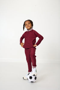 Half-Zip in Maroon