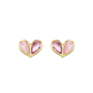 Sweetheart Studs in Pink Sapphire and Opal