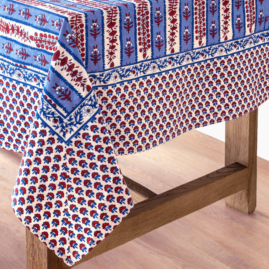 French Tablecloth Avignon Red & Blue
