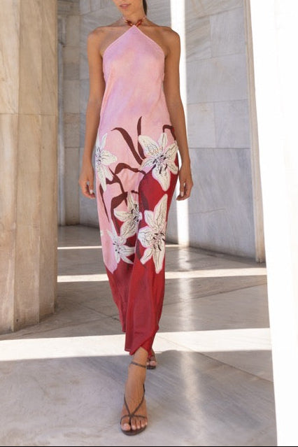 Tallulah Halter Dress in Liliana