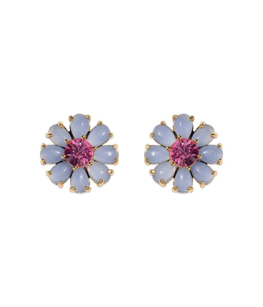 Emeline Flower Studs in Blue - Loren Hope