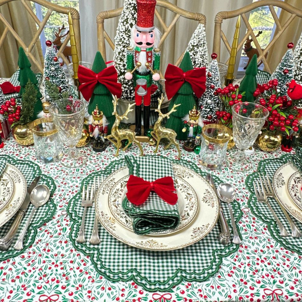 Bettina Placemat in Dark Green Gingham, Set of 4