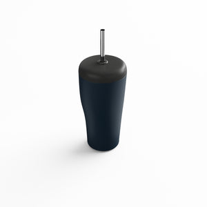 Sky Travel Cup with Straw Blue Stainless Steel and Plastic
