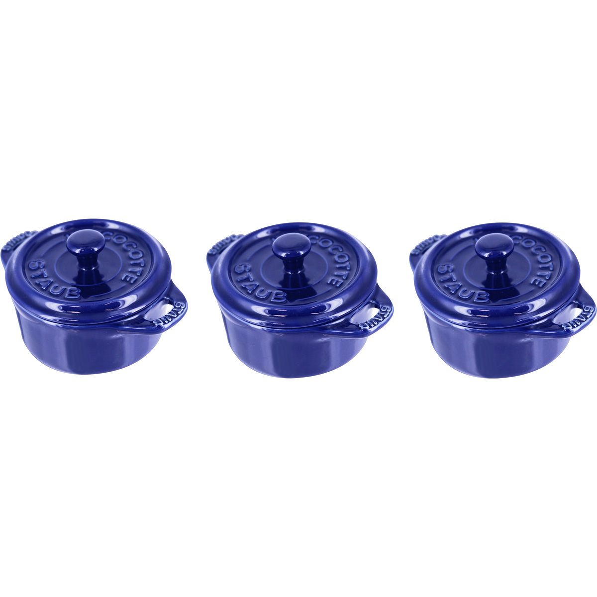 Ceramic Mini Round Cocotte Set, Set of 3