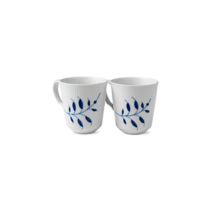 Blue Fluted Mega Mug 12.25 Oz S/2