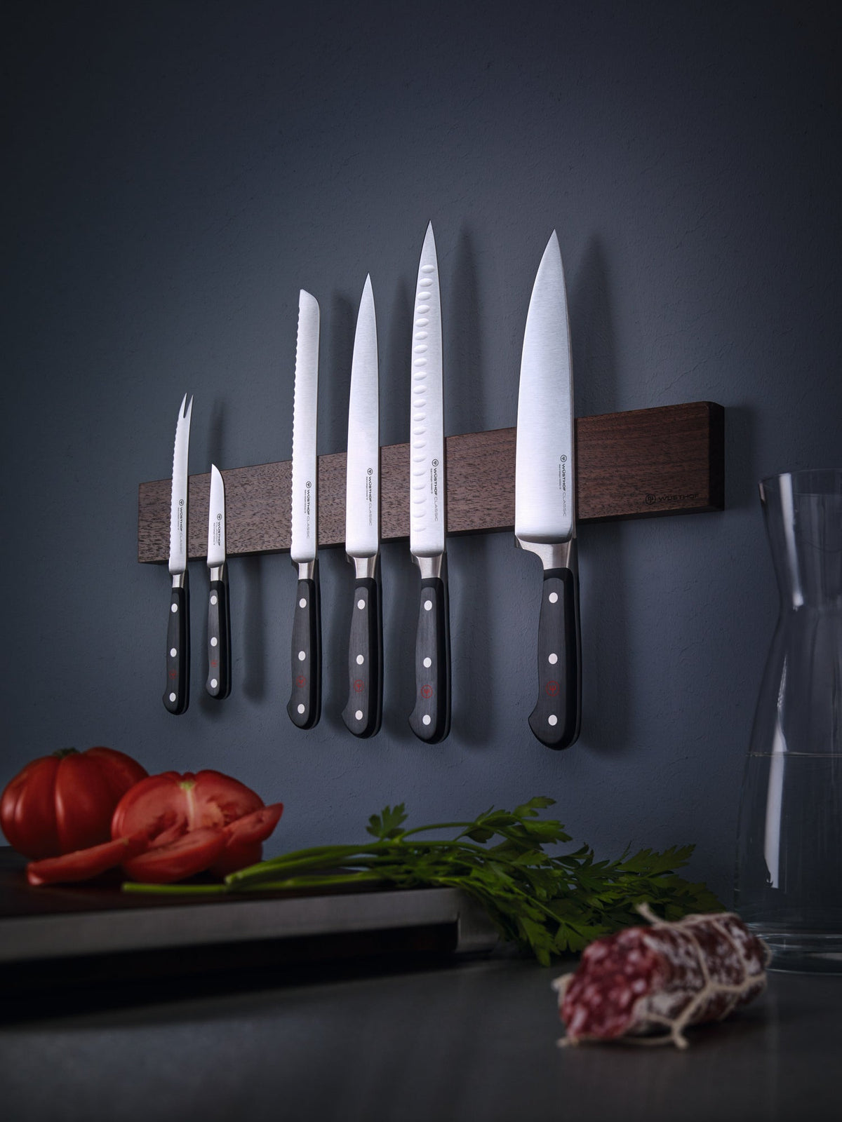 7" Classic Hollow Edge Santoku in Black
