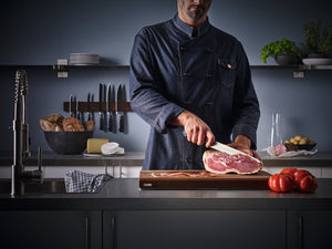 7" Classic Hollow Edge Santoku in Black