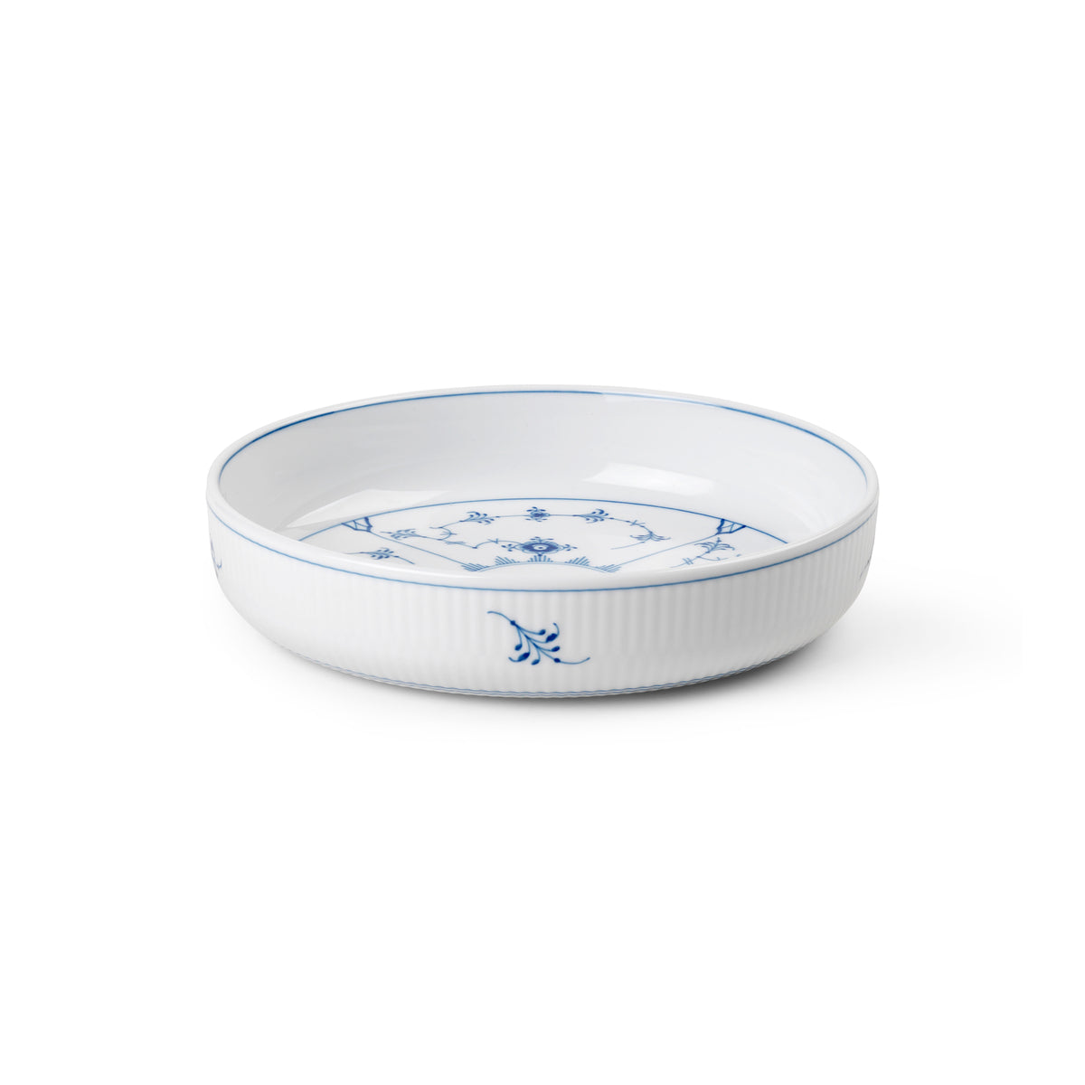 Blue Fluted Plain Ovenware Round 7.28"