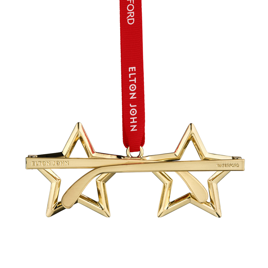 Elton John Golden Star Glasses Ornament