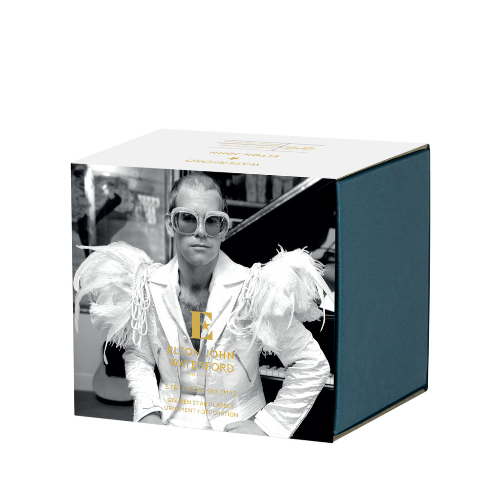 Elton John Golden Star Glasses Ornament