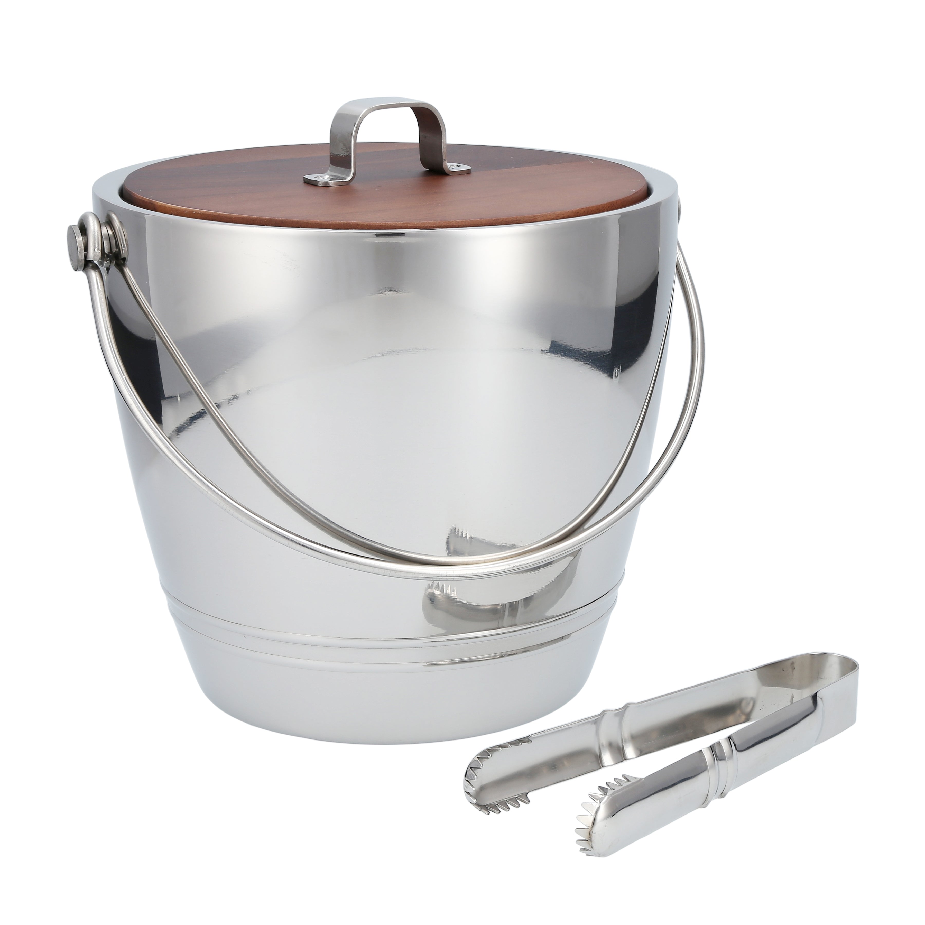 Crafthouse by The Signature Collection Round Ice Bucket with Tongs Set, Glass