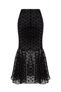 Lily Top And Skirt Set Black Polka