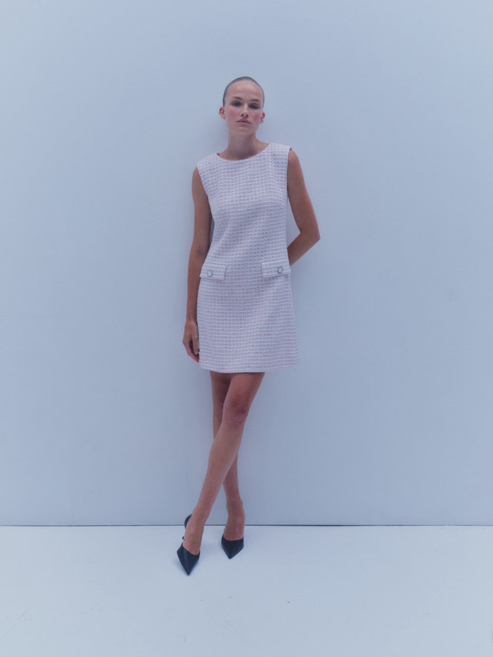 The Jessica Dress in Pink & White