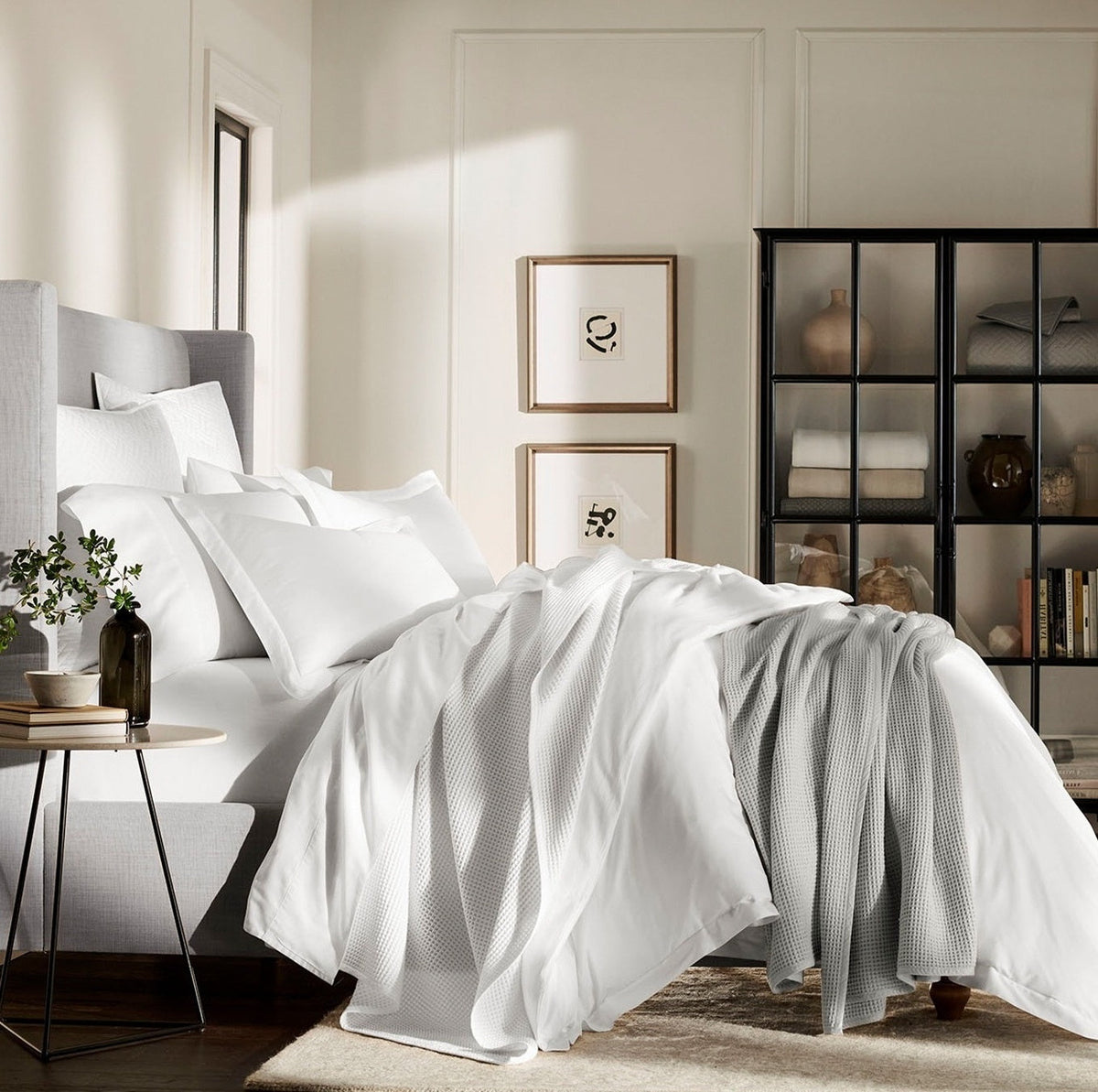 Percale Hemmed Sheet Set in White