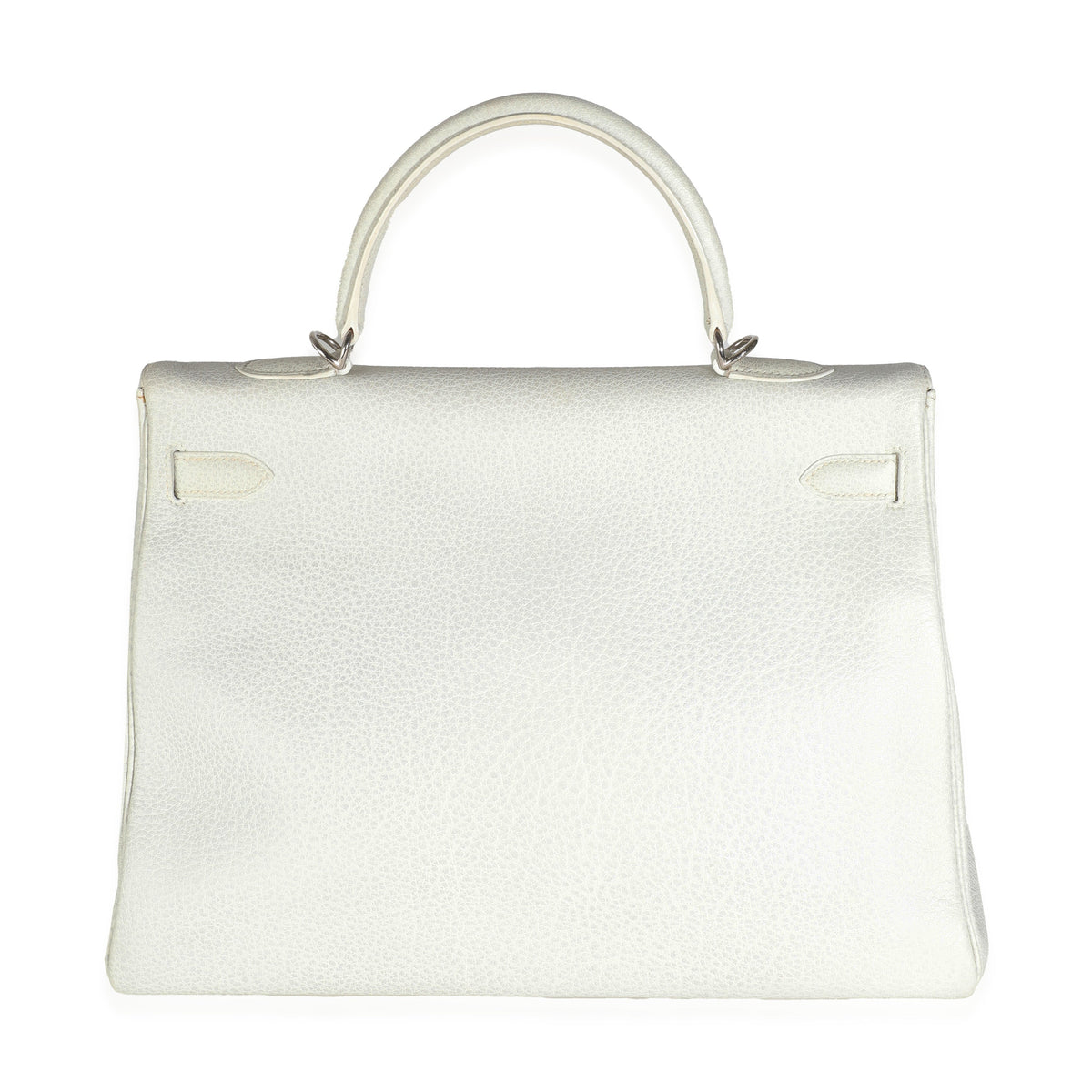 Hermès Gris Perle White Buffalo Skipper Dalmatian Retourne Kelly 35 PHW Handbag bv