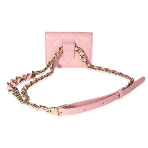 Chanel Pink Quilted Lambskin Elegant Chain Belt Bag