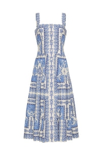 Margarita Dress in Hudson Scarf Sky
