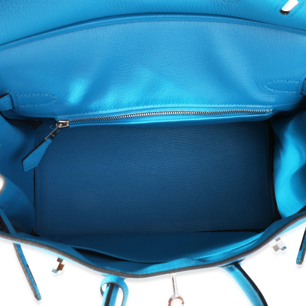 Hermès Bleu Zanzibar Togo Birkin 25 PHW Handbag bv