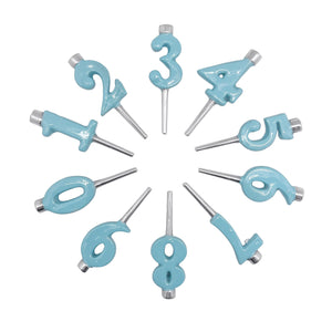 Aqua Candle Number Holder Set
