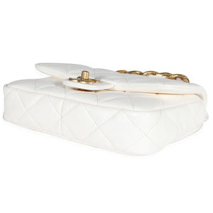 Chanel White Quilted Lambskin Small Funky Town Flap Bag