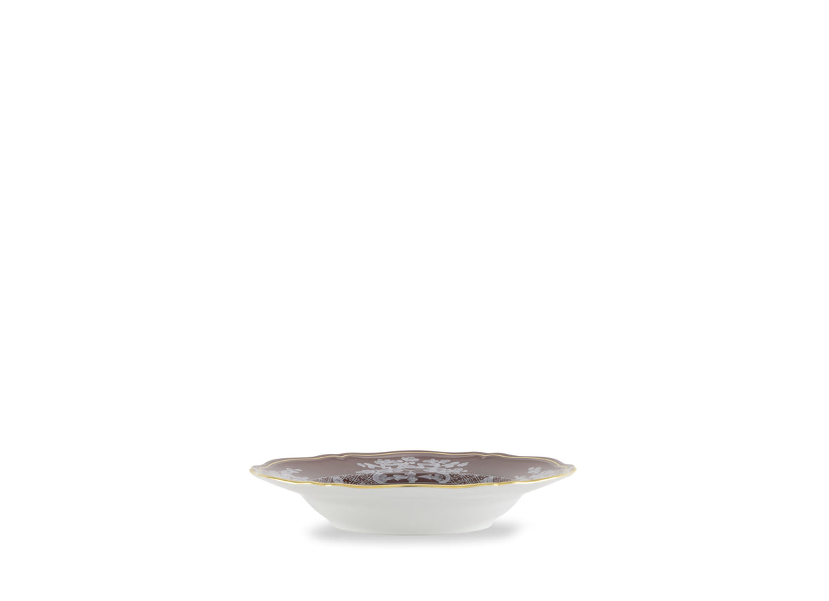 Oriente Italiano Antico Doccia Soup Plate in Castagna