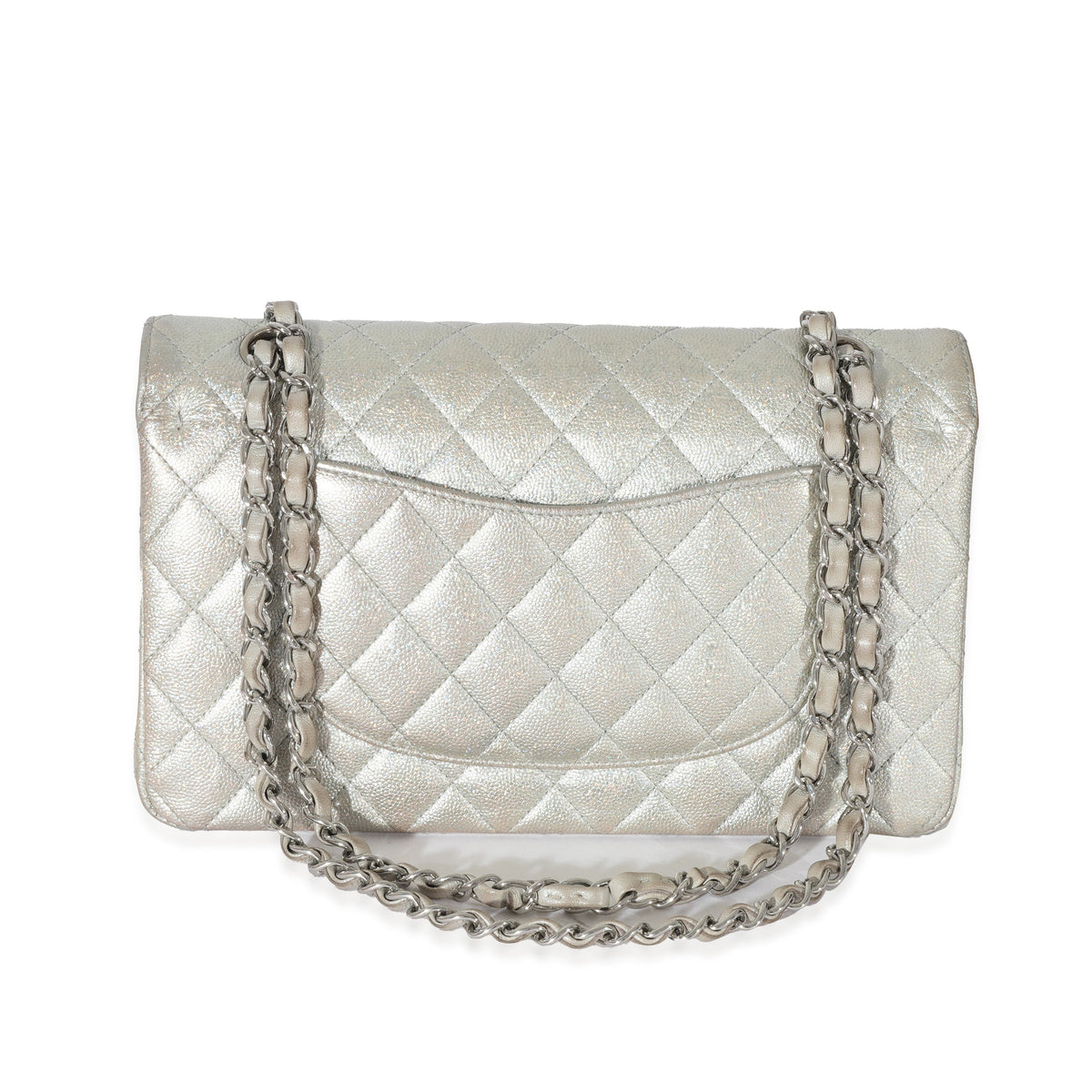 Chanel 21K Glitter Caviar Medium Classic Double Flap Handbag Handbag pv