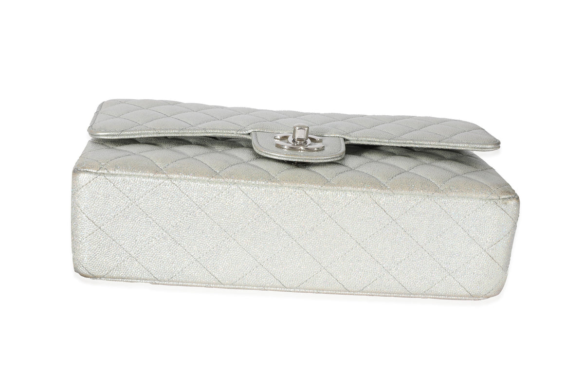 Chanel 21K Glitter Caviar Medium Classic Double Flap Handbag Handbag stamp
