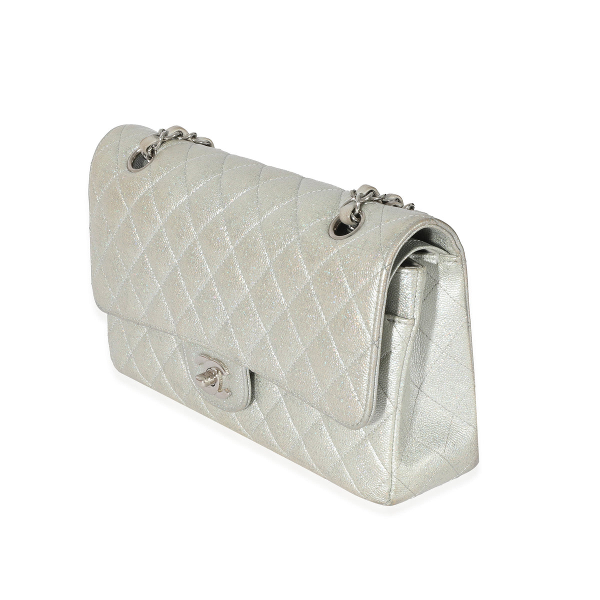 Chanel 21K Glitter Caviar Medium Classic Double Flap Handbag Handbag sv