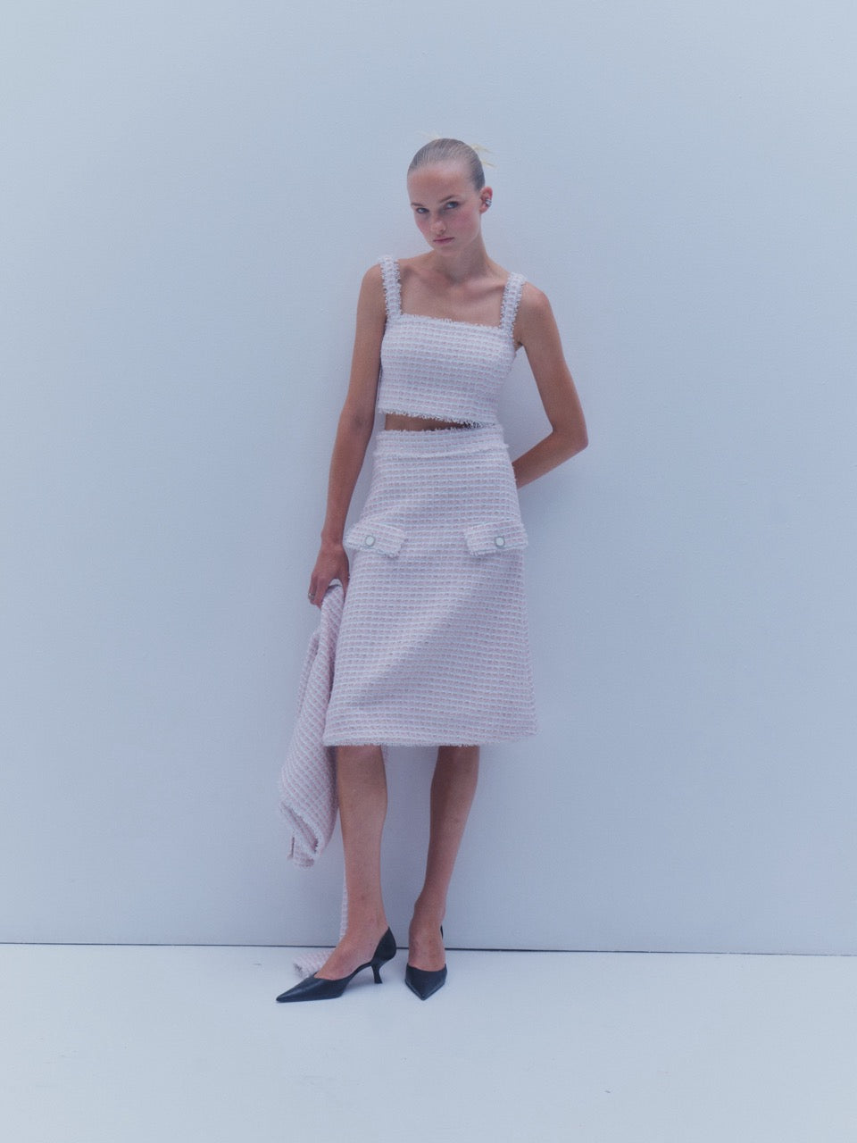 The Hess Skirt in Pink & White