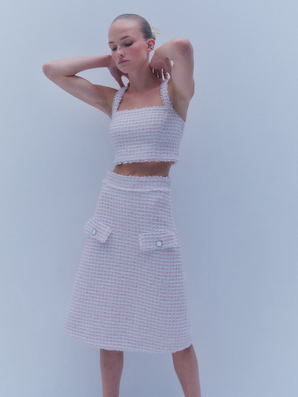 The Remington Top in Pink & White