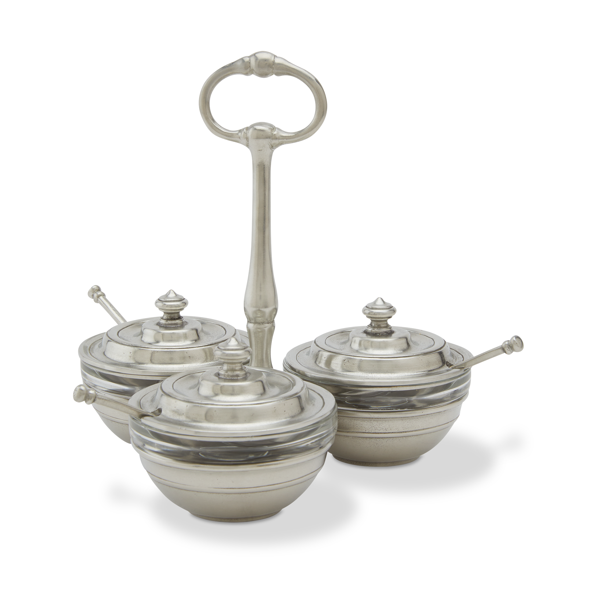 Condiment Caddy Set with Lids & Spoons