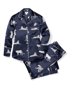 Women’s Silk Pajama Set in Panthère de Nuit