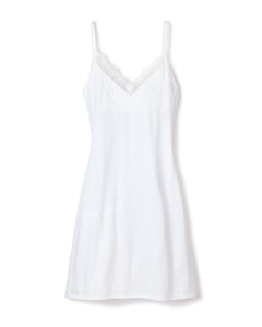 Women’s Pima Nightgown with Lace in White