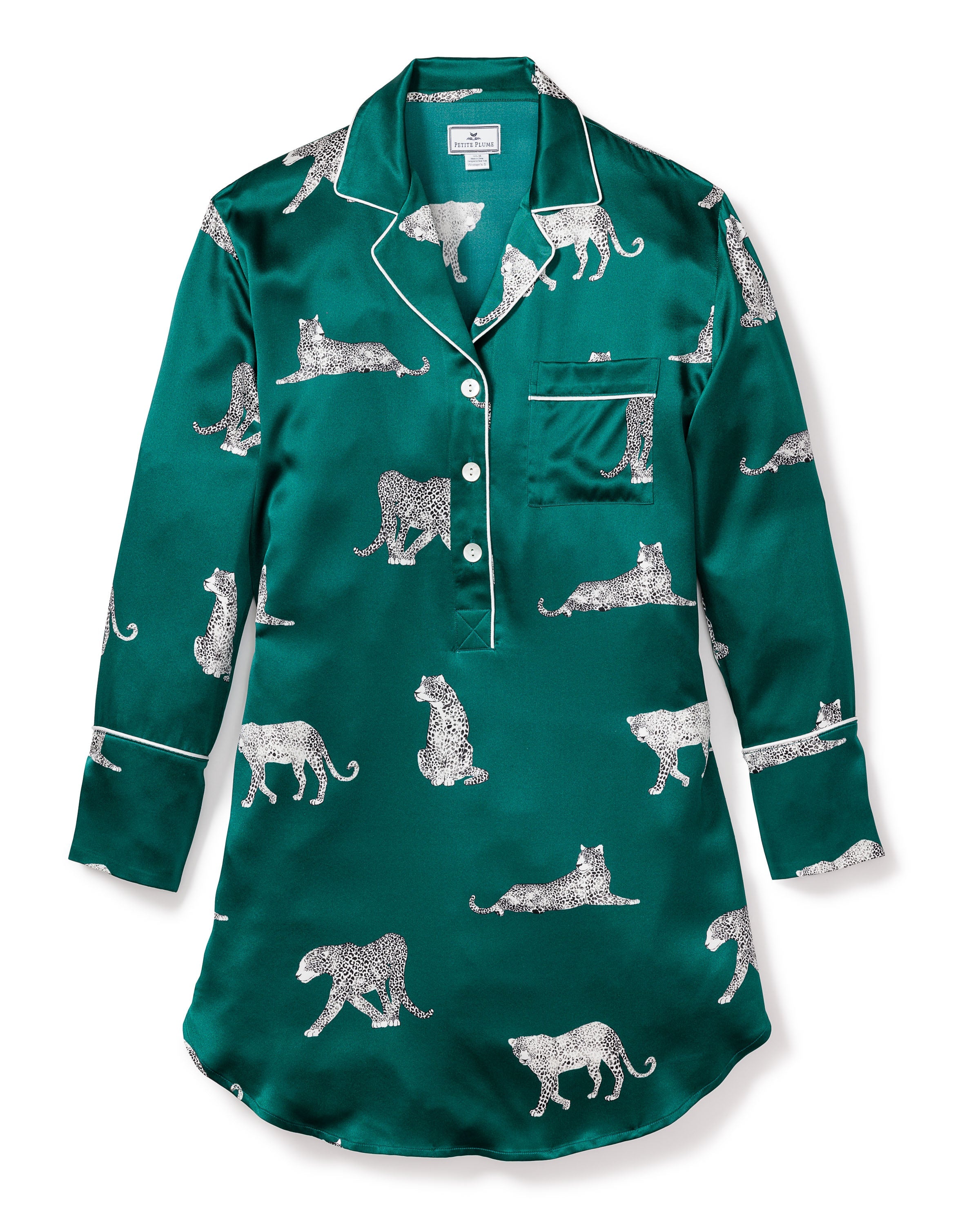 Women’s Silk Nightshirt in Panthère de Luxe