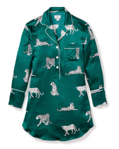 Women’s Silk Nightshirt in Panthère de Luxe