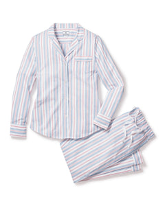 Women’s Twill Pajama Set in Vintage French Stripes