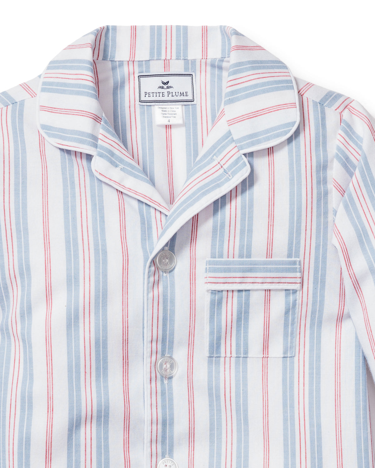 Kid’s Twill Pajama Short Set in Vintage French Stripes