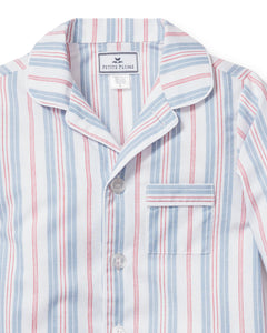 Kid’s Twill Pajama Set in Vintage French Stripes