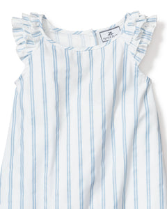 Girl’s Twill Amelie Nightgown in Periwinkle Stripe