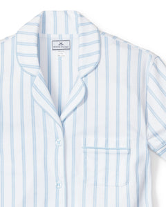 Women’s Pima Pajama Short Set in Periwinkle Stripe