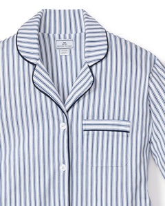 Women’s Pima Pajama Set in Navy French Ticking