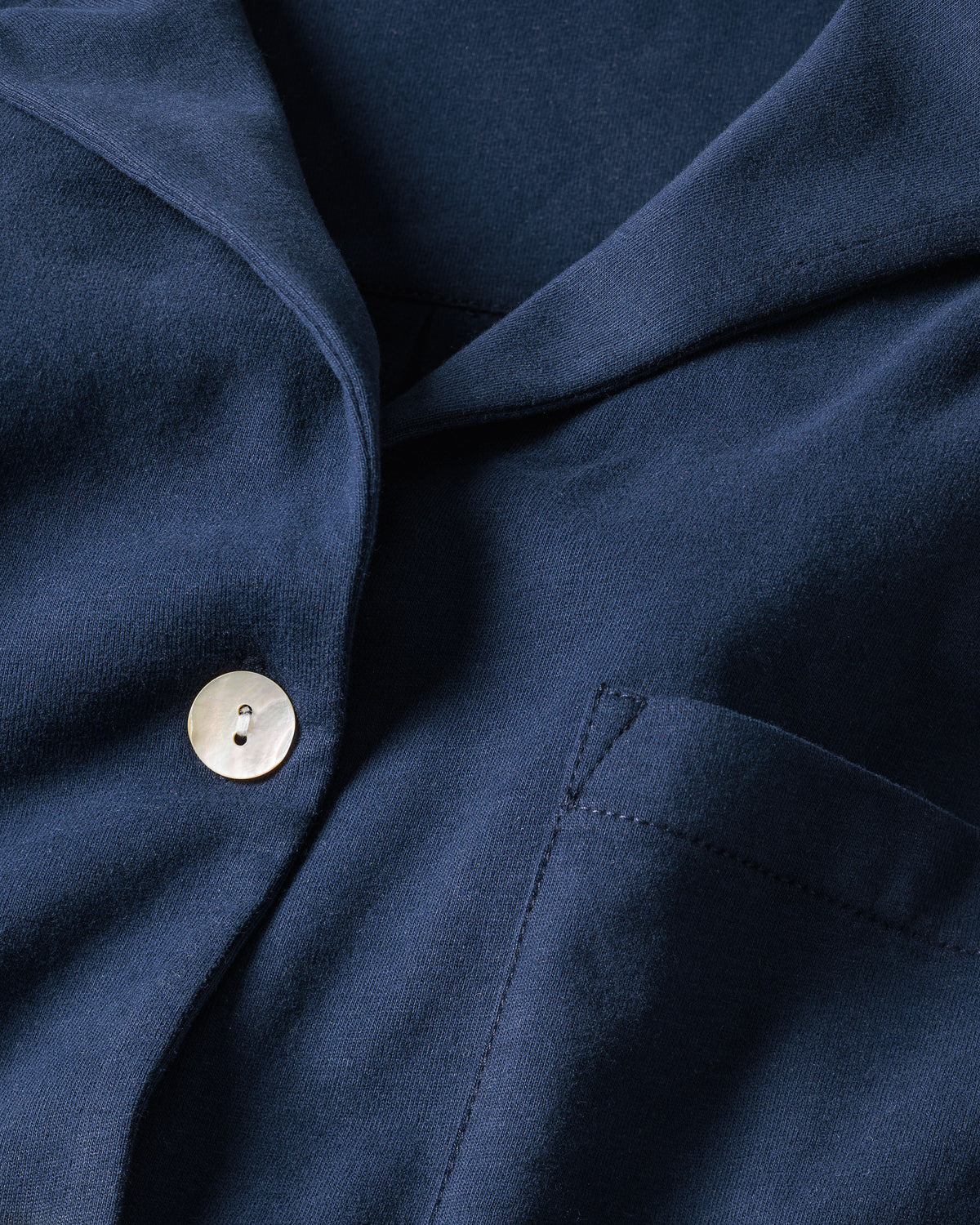 The Olivia Wide Leg Pima Pajama Set in Navy