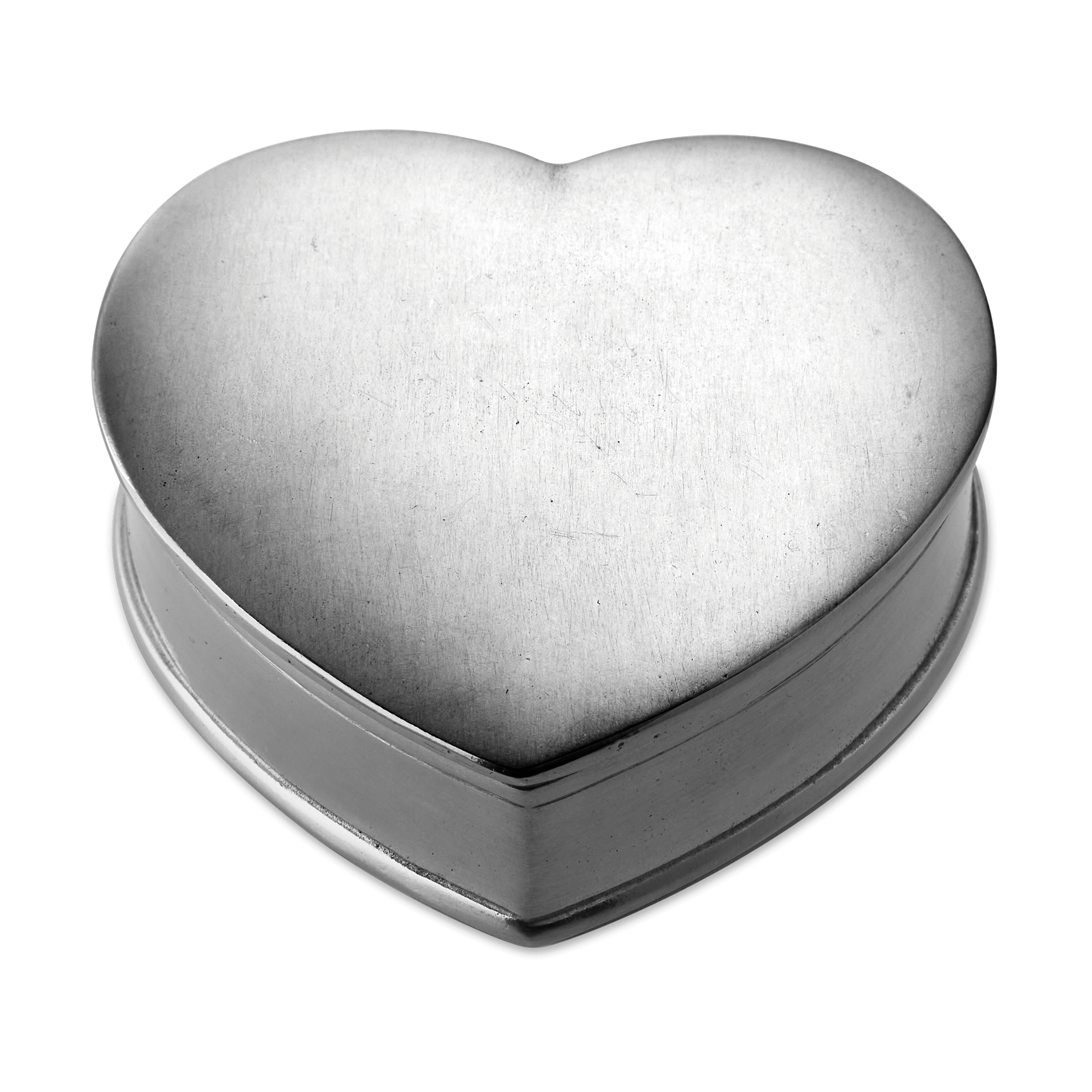 Lidded Heart Box with Red Leather Insert