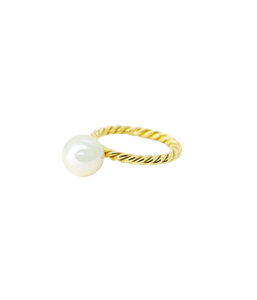 Akoya Pearl Gold Twisted Ring