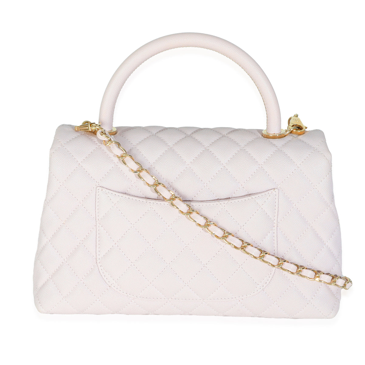 Chanel Light Purple Quilted Caviar Medium Coco Top Handle Handbag