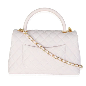 Chanel Light Purple Quilted Caviar Medium Coco Top Handle Handbag